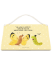 Mr. & Mrs. Panda Schild Raupe Schmetterling mit Spruch in Gelb Pastell