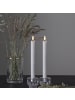 STAR Trading LED Stabkerzen, Flamme' in Weiß, 2er Set, Batterie, Timer, flackernd,