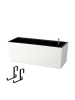 relaxdays Balkonkasten "Rattan" mit Halterung in Weiß - (B)50 x (H)19 x (T)19 cm