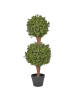 Beliani Kunstpflanze BUXUS BALL TREE in Grün/Schwarz/Braun