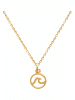Gemshine Halskette mit Anhänger Welle in gold coloured