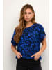 Kaffe Kurzarm-Bluse KAlokia Relaxed fit in Midnight / Blue Flowers