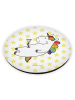Mr. & Mrs. Panda Rund Magnet Einhorn Blümchentail ohne Spruch in Weiß