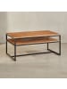 KADIMA DESIGN Vintage Industrial Couchtisch, Akazieholz & Eisen, 2 Ablagen, 15 kg