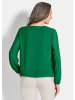 GOLDNER Kurzgröße:  Jerseybluse mit Falten-Details in grün