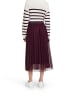BETTY & CO Midirock mit Plissee in Dark Aubergine