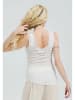 Seamless Basic Top Cotton Lacey in Off-White