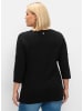 sheego 3/4-Arm-Shirt in schwarz