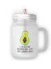 Mr. & Mrs. Panda Limonadenglas Avocado Kern mit Spruch in Transparent