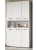 Inn.Furn Hochschrank weiß Hochglanz, Mehrzweckschrank 90 cm mit 13 Fächern