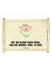 Mr. & Mrs. Panda Serviertablett aus Holz Hummel Blume mit Spruch in Gelb Pastell