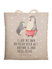 Mr. & Mrs. Panda Strandtasche Pinguin mit Kind mit Spruch in Grau Pastell