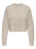 ONLY Cropped Rippstrick Pullover Kurzer Langarm Sweater ONLMALAVI in Beige