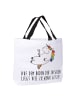 Mr. & Mrs. Panda Schultertasche Einhorn Blümchentail mit Spruch in Weiß