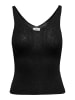 JACQUELINE de YONG Tank Top V-Ausschnitt Ärmellos Geripptes Design in Schwarz