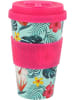 i-Drink RPET-Kaffeebecher mit Silikonverschluss 435 ml Becher Tropical