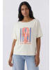 Oui Shirt Silky Touch in white red