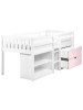 Beliani Kinderbett SUSVILLE in Weiß/Rosa - (W) 97 x (H) 99 x (L) 207 cm