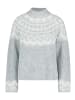 BETTY & CO Strickpullover mit Jacquard in Grau/Weiß