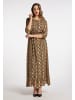 faina Damen Maxikleid in Beige Schlange