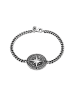 KUZZOI Armband 925 Sterling Silber Kompass, Plättchen, Münze in Silber