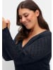 sheego V-Ausschnitt-Pullover in tiefblau