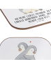 Mr. & Mrs. Panda Glas-Untersetzer Liebste Freundin mit Spruch in Weiß