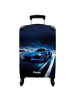 NoBoringSuitCases Suitcase Blauer Rennwagen-Aufdruck – Leichter und