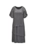 GOLDNER Kurzgröße:  Kleid Elegant fallendes Stufenkleid in anthrazit