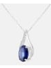 Diamant L'éternel Halskette mit Anhänger aus 375 Weißgold mit Diamant mit Saphir