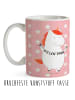 Mr. & Mrs. Panda Kaffeetasse Einhorn Dankeschön ohne Spruch in Rot Pastell