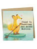 Mr. & Mrs. Panda Klappkarte Fuchs Stand Up Paddling Design mit S... in Weiß
