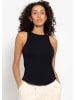 SASSYCLASSY Geripptes Tank Top in Schwarz