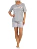 NORMANN ShortySchlafanzug kurze Hose "New York City Loving" - 65259 in Grau