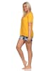 NORMANN kurzarm Shorty Schlafanzug Pyjama Design - 80575 in gelb