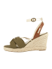 Les Tropéziennes par M Belarbi Sandalen mit Keilabsatz aus Leder von Blondel Grün