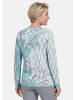 GOLDNER Jacquardpullover mit Rundhals in graugrün / gemustert