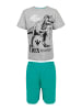 Jurassic World T-Rex Kinder Jungen Sommer Schlafanzug Shorty Pyjama-Set in Grau