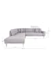 ebuy24 Ecksofa Lido Hellgrau 257 x 220 cm