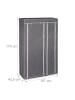 relaxdays 3x Stoffschrank in Grau - (B)107 x (H)174 x (T)42,5 cm