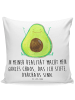 Mr. & Mrs. Panda kissen mikrofaser Avocado Glücklich mit Spruch in Weiß