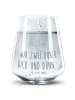Mr. & Mrs. Panda Trinkglas Hund Streicheln mit Spruch in Transparent