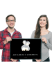 Mr. & Mrs. Panda Eingangsmatte Pinguine Kuscheln mit Spruch in Schwarz