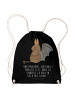 Mr. & Mrs. Panda Materialzug-Rucksack Fledermaus Sitzen mit Spruch in Schwarz