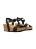 Divine Factory Noga Laura Edge Sandalen aus Leder mit Keilabsatz Schwarz