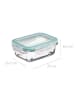 5five Simply Smart Lunchbox aus Glas mit Deckel, 1,73 l in Meerblau, (B) 16,5 x (H) 8,5 x (L) 23 cm
