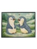 Mr. & Mrs. Panda Schreibunterlage Pinguine trösten Design ohne S... in Weiß
