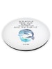 Mr. & Mrs. Panda Rund Magnet Walfisch Thunfisch mit Spruch in Weiß