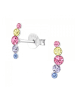 Alexander York Ohrstecker KRISTALLREIHE 5 regenbogenfarben in 925 Sterling Silber, 2-tlg.