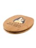 Mr. & Mrs. Panda Toilettendeckel Pinguin umarmen mit Spruch in Braun